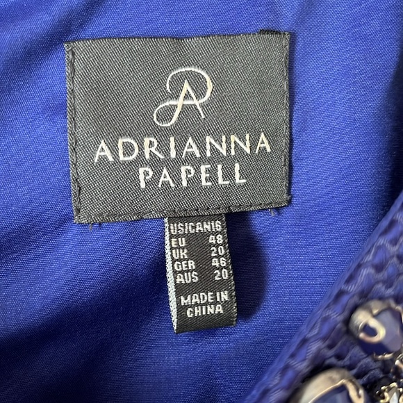 ADRIANNA PAPELL Royal blue dress - size 16 - Picture 3 of 8